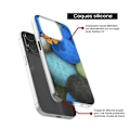 Miniatyrbild 4 av 6: Siliconfodral - Kompatibel med Apple iPhone 14 Plus - design fjäril blå pebble Transparent