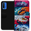 Pikkukuva 1 / 3: Xiaomi Redmi Note 9 4G Lompakkokotelo Nopeat Autot - Piirretty Kuvio Toiminnalla