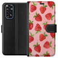 Miniatyrbillede 1 af 3: Xiaomi Redmi Note 11 Tegnebogsetui Jordbærdrømme - Retro-sti