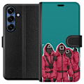 Miniatyrbillede 1 af 3: Samsung Galaxy S25+ Tegnebogsetui Squid Game Karakterer Grafisk Design Seriefigurer Populær TV Motiv Asiatisk Stil Spændende Trend