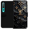 Miniatyrbillede 1 af 3: Xiaomi Mi 10 5G Tegnebogsetui Louis Vuitton Mørk Tilstand Design Sort Luksus Stil Mode Populær Grafisk Mønster Modeikon Luksusmærke