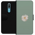 Pikkukuva 1 / 3: Nokia 2.4 Lompakkokotelo Vihreä Minimalikukka - tyylikäs kukka vihreällä taustalla