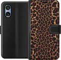 Kompatibelt Plånboksfodral till Sony Xperia 10 VI Guldfärgad glitterleopard guld