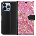 Kompatibelt Lommeboketui til Apple iPhone 13 Pro Kaktus og venner – rosa glitter