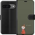 Kompatibel Tegnebogsetui til Google Pixel 9 Tegnet figur med teksten Ew People på minimalistisk mørkegrøn baggrund grøn