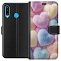 Miniatyrbillede 1 af 3: Huawei P30 lite Tegnebogsetui Hjerter Kærlighed Grafisk Design Romantisk Motiv Populær Symbol Grafisk Mønster Dekoration