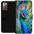 Pikkukuva 1 / 3: Samsung Galaxy Note20 Lompakkokotelo Pavun Sulat Värikäs Design Lintuaihe Eksoottinen Graafinen Suunnittelu Luonto Ylellinen Koristelu