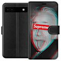 Pikkukuva 1 / 3: Google Pixel 6a Lompakkokotelo Supreme Albert Einstein 3D Motiivi Katumuoti Suunnittelu Suosittu Tiede Ikoni Kaupunkitaide