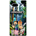 Pikkukuva 1 / 3: Google Pixel 7a Läpinäkyvä kuori Minecraft-matkapuhelinkotelo metsällä ja pikselityylisillä hahmoilla