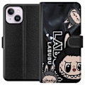 Miniatyrbillede 1 af 3: Apple iPhone 15 Plus Tegnebogsetui <nl>Labubu Black Energy - Sort mønster i gade stil