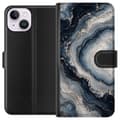 Miniatyrbillede 1 af 3: Kompatibel Tegnebogsetui til Apple iPhone 15 Nattagat blå