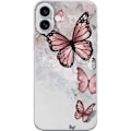 Pikkukuva 1 / 3: Apple iPhone 16 Plus Läpinäkyvä kuori Rosa perhosia