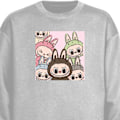 Miniatyrbilde 1 av 3: Sweatshirt for Voksen | Klassisk Collegegenser Labubu Classics grå XL