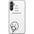 Miniatyrbild 1 av 3: Samsung Galaxy S23 FE Genomskinligt Skal You Don’t Know My Password – edgy textmotiv med attityd