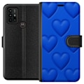 Miniatyrbilde 1 av 3: Motorola Moto G30 Lommeboketui Blå Hjerter