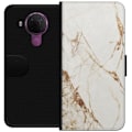 Miniatyrbillede 1 af 3: Nokia 5.4 Tegnebogsetui Hvid marmor