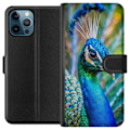 Pikkukuva 1 / 3: Apple iPhone 12 Pro Max Lompakkokotelo Pavun Sulat Värikäs Design Lintuaihe Eksoottinen Graafinen Suunnittelu Luonto Ylellinen Koristelu