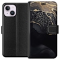 Miniatyrbillede 1 af 3: Apple iPhone 15 Plus Tegnebogsetui Sort guld abstrakt
