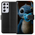 Pikkukuva 1 / 3: Samsung Galaxy S21 Ultra 5G Lompakkokotelo Stitch & Napp - vauvateema söpöllä hahmolla