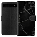 Miniatyrbillede 1 af 3: Google Pixel 6a Tegnebogsetui Sort marmor