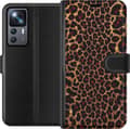 Kompatibelt Lommeboketui til Xiaomi 12T Pro Gullfarget glitterleopard gull