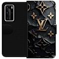 Miniatyrbillede 1 af 3: Huawei P40 Pro Tegnebogsetui Louis Vuitton Mørk Tilstand Design Sort Luksus Stil Mode Populær Grafisk Mønster Modeikon Luksusmærke