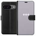 Pikkukuva 1 / 3: Google Pixel 9 Lompakkokotelo Lila Blomminimalismi - tyylikäs kukkakuva lila taustalla