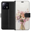 Pikkukuva 1 / 3: Xiaomi 13 Lompakkokotelo Kännykkäkuori värikkäällä kukkakimpulla romanttisessa tyylissä