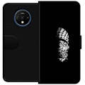 Miniatyrbillede 1 af 3: OnePlus 7T Tegnebogsetui Keffiyeh-mønster - klassisk sort-hvid palæstinensisk tørklæde med kulturel betydning
