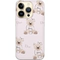 Miniatyrbillede 1 af 3: Apple iPhone 14 Pro Gennemsigtig cover Teddy Dior Vibes - luksuriøs bamse i modetil