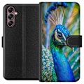 Miniatyrbillede 1 af 3: Samsung Galaxy A14 5G Tegnebogsetui Påfugle Fjer Farverig Design Fuglemotiv Eksotisk Grafisk Motiv Natur Luksuriøs Dekoration