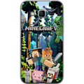 Pikkukuva 1 / 3: Samsung Galaxy Core Prime Läpinäkyvä kuori Minecraft-matkapuhelinkotelo metsällä ja pikselityylisillä hahmoilla
