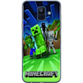 Miniatyrbild 1 av 3: Samsung Galaxy A6 (2018) Genomskinligt Skal Minecraft Creeper mobilskal i klassisk grön pixelstil
