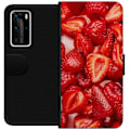 Miniatyrbillede 1 af 3: Huawei P40 Pro Tegnebogsetui Jordbærmønster - sødt motiv med sommerstemning