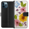 Miniatyrbillede 1 af 3: Apple iPhone 12 Pro Max Tegnebogsetui Pressede blomster