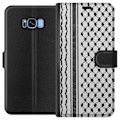 Miniatyrbillede 1 af 3: Samsung Galaxy S8 Tegnebogsetui Palæstinensisk mønster - inspireret af traditionel stil keffiyeh-stof
