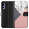 Miniatyrbillede 1 af 3: Huawei P20 Pro Tegnebogsetui Marmor Skæring