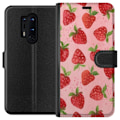 Miniatyrbillede 1 af 3: OnePlus 8 Pro Tegnebogsetui Jordbærdrømme - Retro-stil jordbærmønster