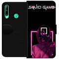 Miniatyrbillede 1 af 3: Huawei P40 lite E Tegnebogsetui Squid Game Tema Populær Serie Motiv Grafisk Ikonisk Design Asiatisk Popkultur Spænding Drama