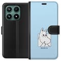 Kompatibel Tegnebogsetui til Xiaomi 17 Mumitrolden i sort-hvid illustration mod lyseblå baggrund blå