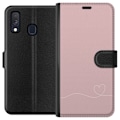 Miniatyrbillede 1 af 3: Samsung Galaxy A40 Tegnebogsetui Lyserød Hjerne Design