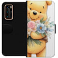 Miniatyrbillede 1 af 3: Huawei P40 Tegnebogsetui Nalle Puh med blomster - klassisk bø