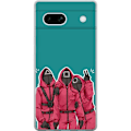 Miniatyrbillede 1 af 3: Google Pixel 7a Gennemsigtig cover Squid Game Karakterer Grafisk Design Seriefigurer Populær TV Motiv Asiatisk Stil Spændende Trend