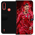 Miniatyrbilde 1 av 3: Motorola Moto E7 Power Lommeboketui Ronaldo Ferdigheter - CR7 Design for Ekte Supportere