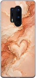Kompatibelt Mobilskal till OnePlus 8 Pro Persikomarmor orange