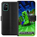 Miniatyrbilde 1 av 3: OnePlus 8T Lommeboketui Minecraft Creeper mobilskal i klassisk grön pixelstil