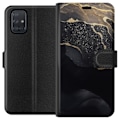 Miniatyrbillede 1 af 3: Samsung Galaxy A71 Tegnebogsetui Sort guld abstrakt