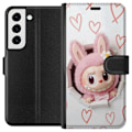 Pikkukuva 1 / 3: Samsung Galaxy S22+ 5G Lompakkokotelo Labubu Sydän Taustakuva Pop Mart Rakkausteema Hahmodesign Suosittu Motiivi Keräilytaideteossarja