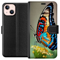 Miniatyrbild 1 av 3: Apple iPhone 13 Plånboksfodral Fjäril Natur Sommar Motiv Vingar Färgstark Design Populär Dekor Grafiskt Exotiskt Tema