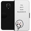 Miniatyrbild 1 av 3: Xiaomi Redmi Note 9 Pro Plånboksfodral You Don’t Know My Password – edgy textmotiv med attityd
